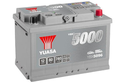 YBX5096 YUASA SILVER HIGH PERFORMANCE CAR BATTERY 12V 80AH CCA (EN) 740 A-Powerland