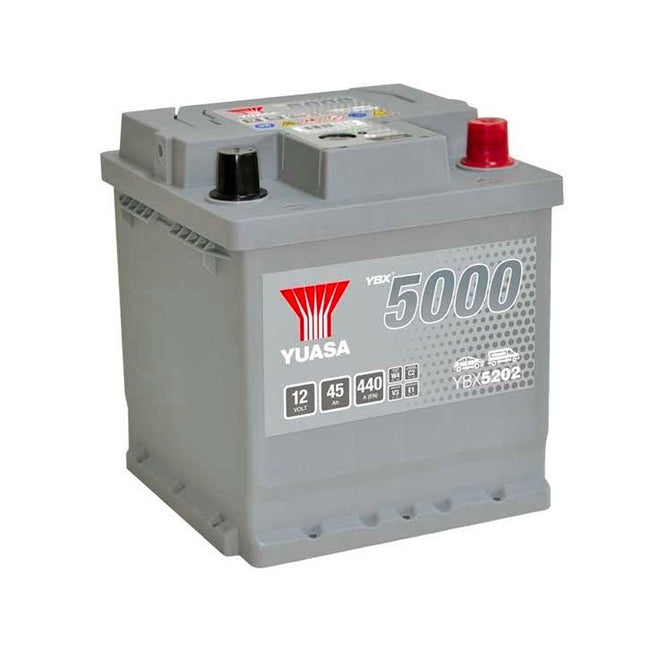 YBX5202 YUASA SILVER HIGH PERFORMANCE CAR BATTERY 12V 45AH-Powerland
