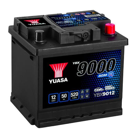 YBX9012 YUASA AGM START STOP CAR BATTERY 12V 50AH-Powerland