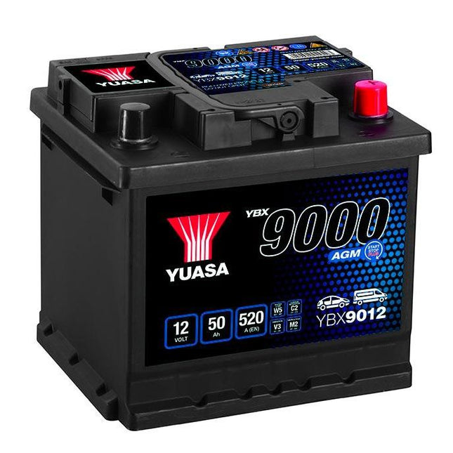 YBX9012 YUASA AGM START STOP CAR BATTERY 12V 50AH-Powerland