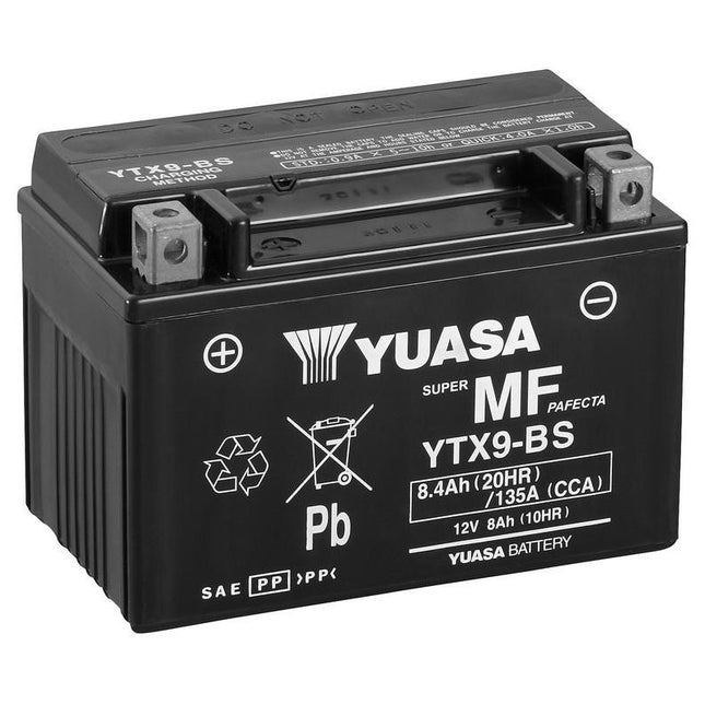 YUASA YTX9-BS MF MOTORCYCLE BATTERY 12V 8Ah 135CCA-Powerland